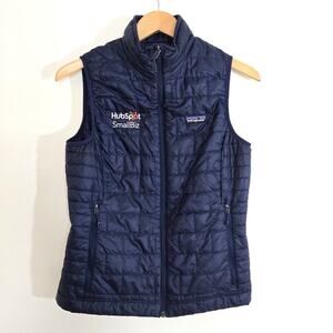 Patagonia Logo Nano Puff Navy Blue Vest Size S